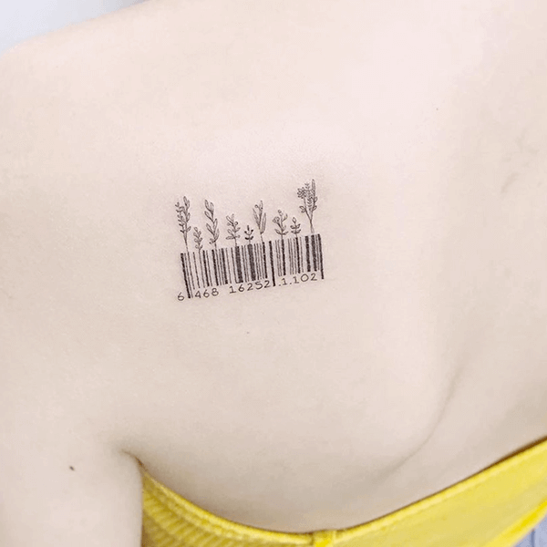 Barcode with Tree Tattoo