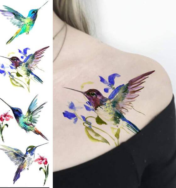 Birds Water Temporary Tattoo