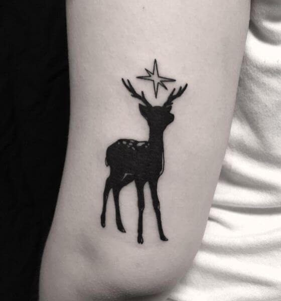 Black Deer Tattoo Design