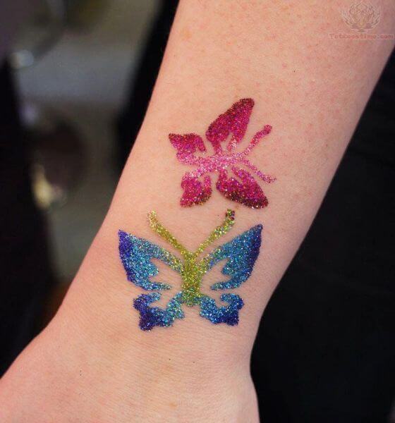 Butterfly glitters temporary tattoos