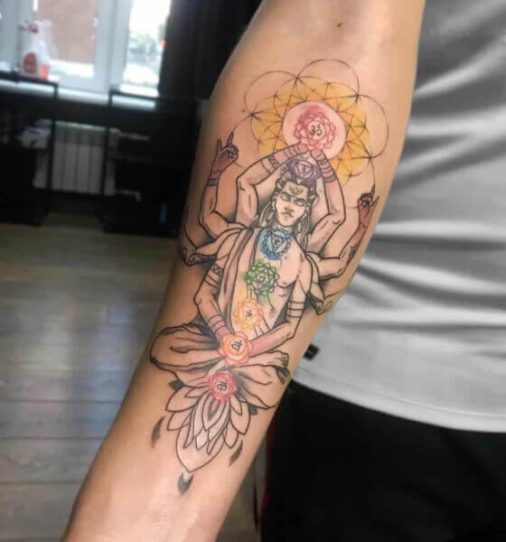 Chakra Spiritual Tattoo on Forearm