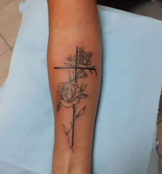 Cross Spiritual Tattoo on Arm