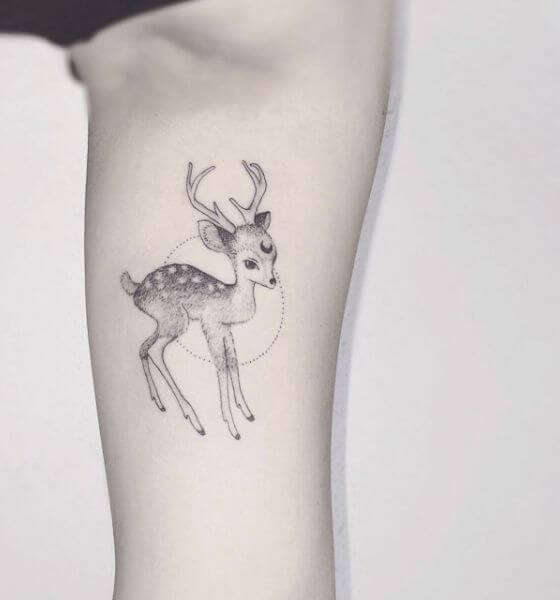 Cute Deer Tattoo Design