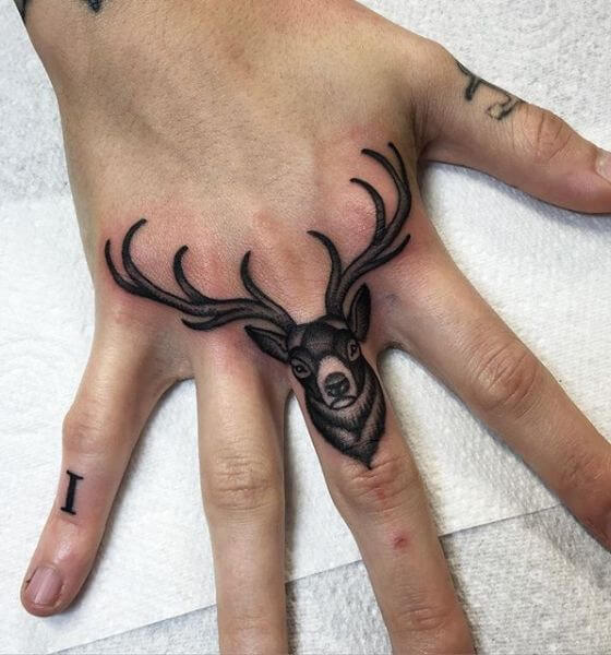 Deer Tattoo on Hand