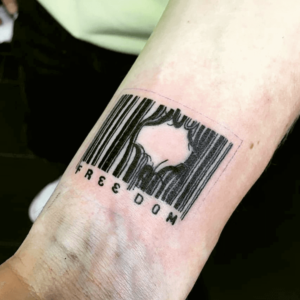 FREEDOM Barcode Tattoo