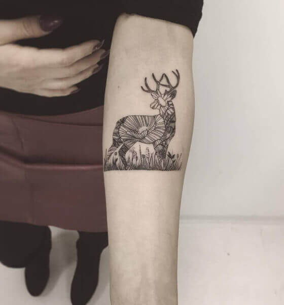 Forearm Deer Tattoo