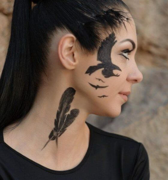 Graceful Temporary Face Tattoo