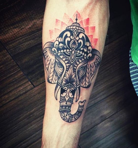Lord Ganesh Spiritual Tattoo on Arm