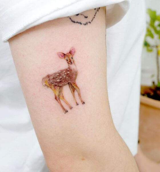 Minimal Deer Tattoo Design
