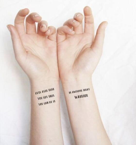 Phrase-Quote Temporary Tattoo