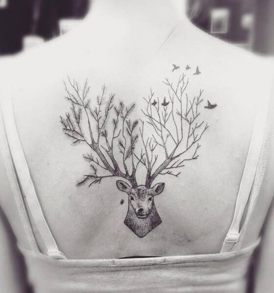 Reindeer Tattoo on Back
