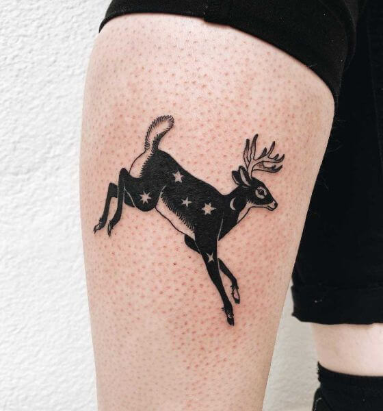 Running Deer Tattoo Design