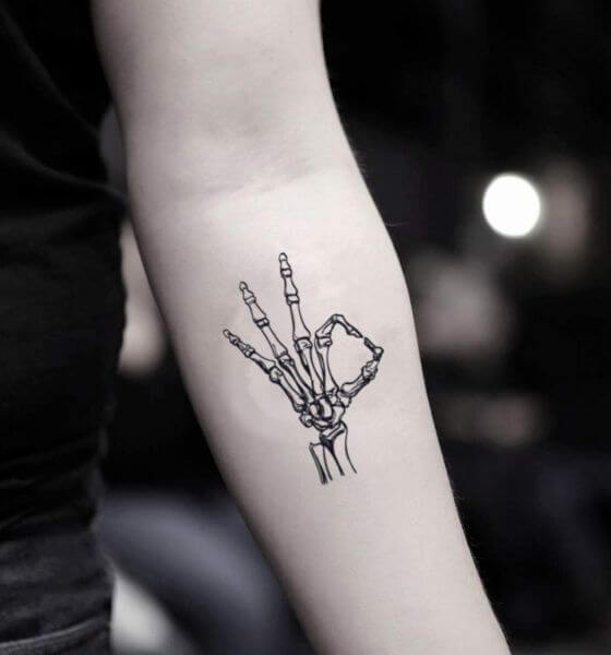 Skeleton Temporary Tattoo on Forearm