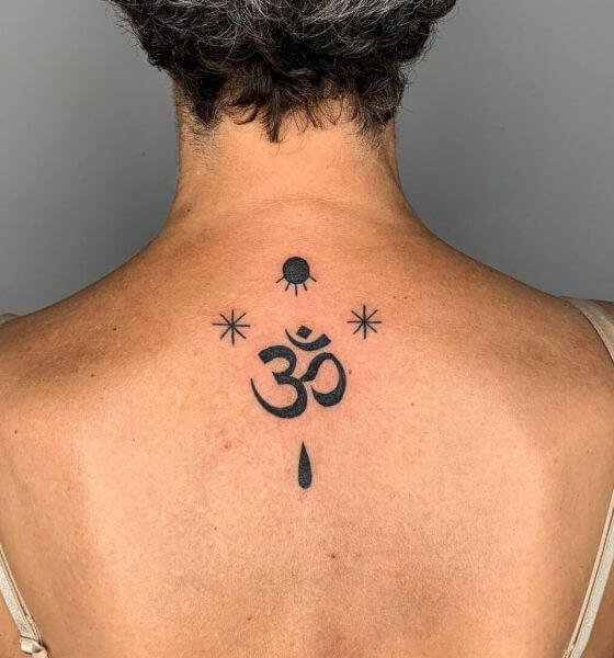 Spiritual Om Tattoo Design on Back