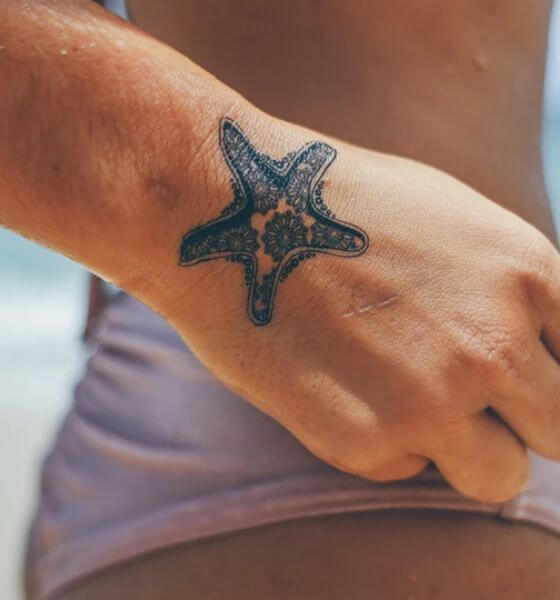 Starfish Temporary Tattoo on Hand