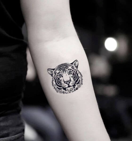 Temporary Animal Face Tattoo on Forearm