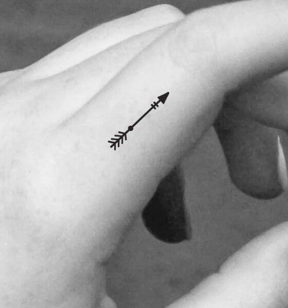 Temporary Arrow Tattoo on Finger