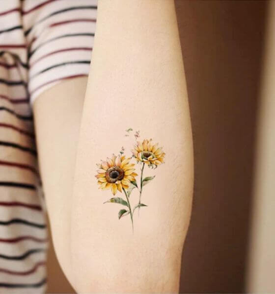Temporary Sunflower Tattoo