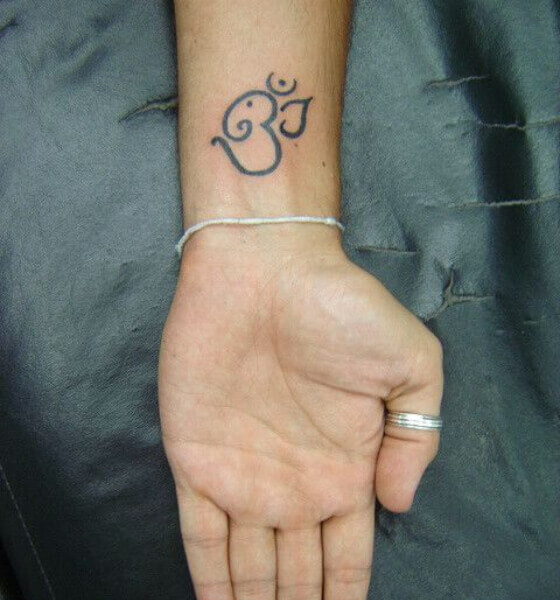 Ganesh Om Tattoo on Wrist