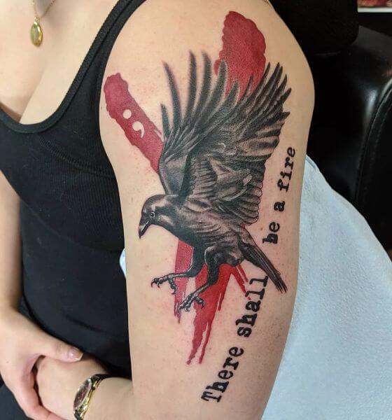 Trash Polka Crow Tattoo
