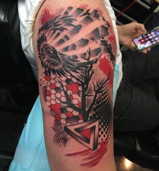 Trash Polka Eagle Tattoo