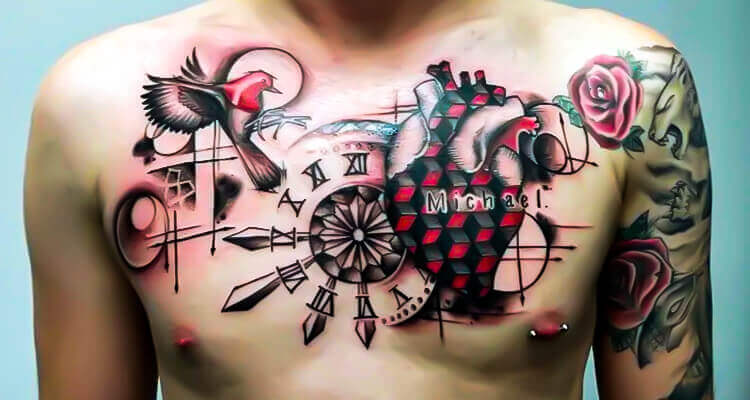 Best Trash Polka Tattoo on Chest