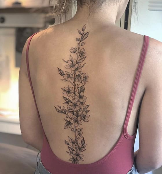 Peony Tattoo on Back