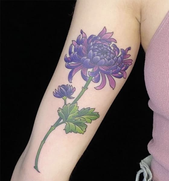 Purple Peony Tattoo