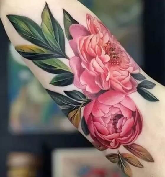 Realistic Peony Tattoo