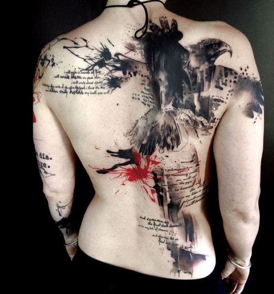 Trash Polka Back Tattoo