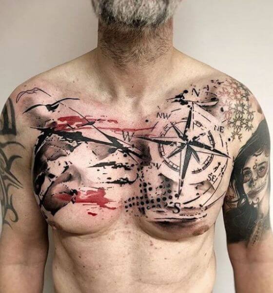 Trash Polka Chest Tattoo