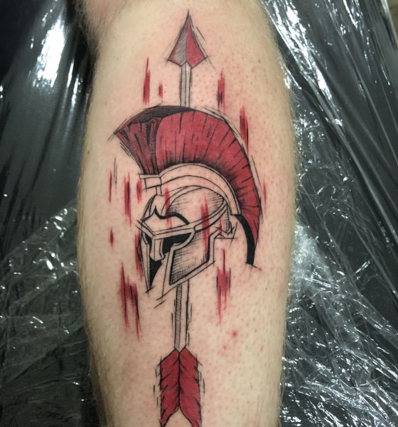 Trash Polka Spartan Tattoo