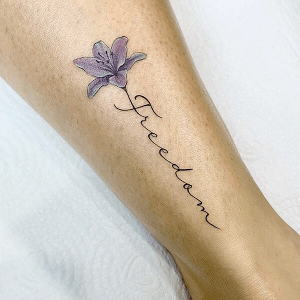 Inspired Freedom Flower Tattoo Design