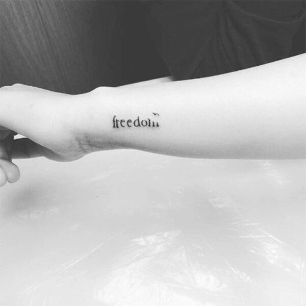 Minimalist Freedom Tattoo on the Wrist