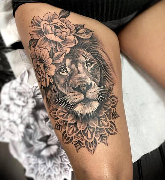 Lion Leg Tattoo