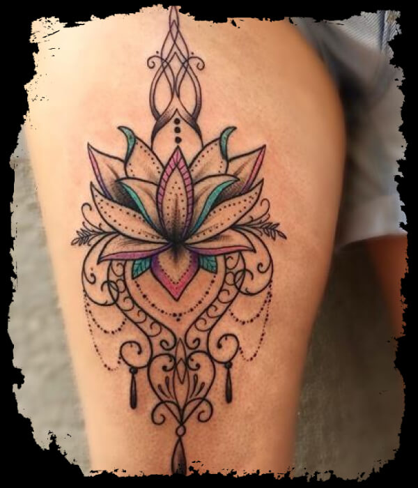 Lotus Flower Leg Tattoo - Trending Tattoo Lotus-Flower-Leg-Tattoo