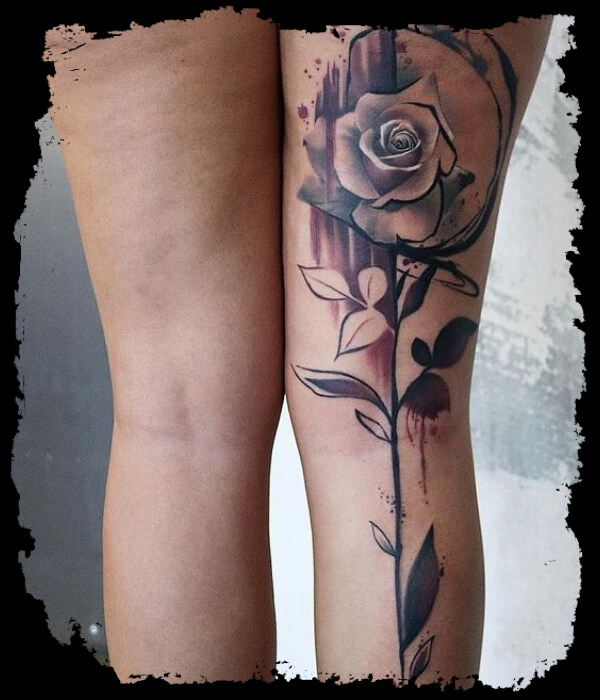 Rose Leg Tattoos ideas for girl