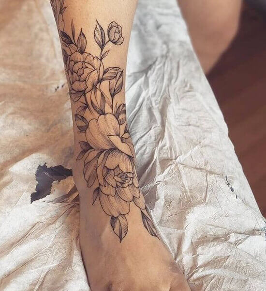 Small Lower Leg Dotwork tattoo at theYoucom