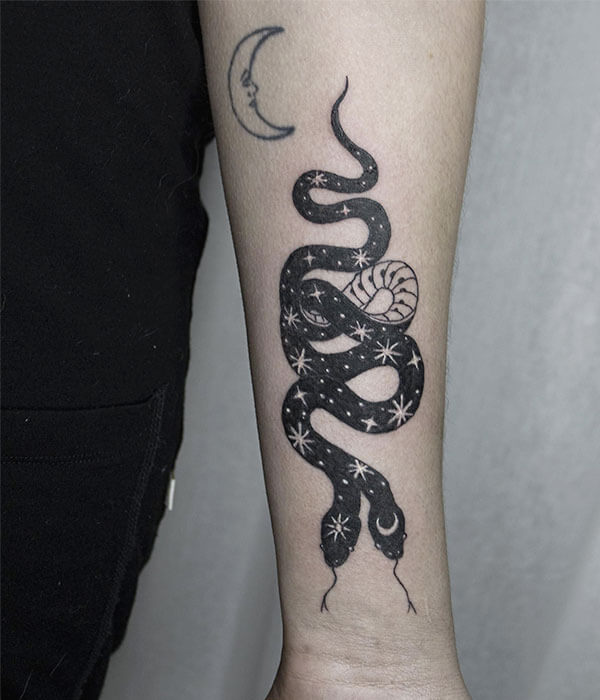Gemini Snake Tattoo on Hand