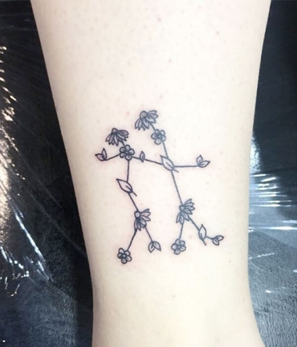Taurus and Gemini Constellation Tattoo on Hand