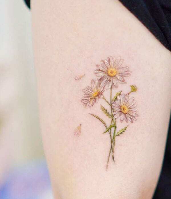 Daisy Tattoo on Thigh