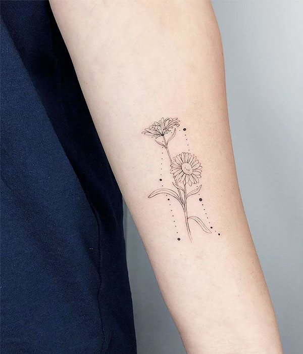 Minimalistic Gemini Constellation Tattoo on Hand