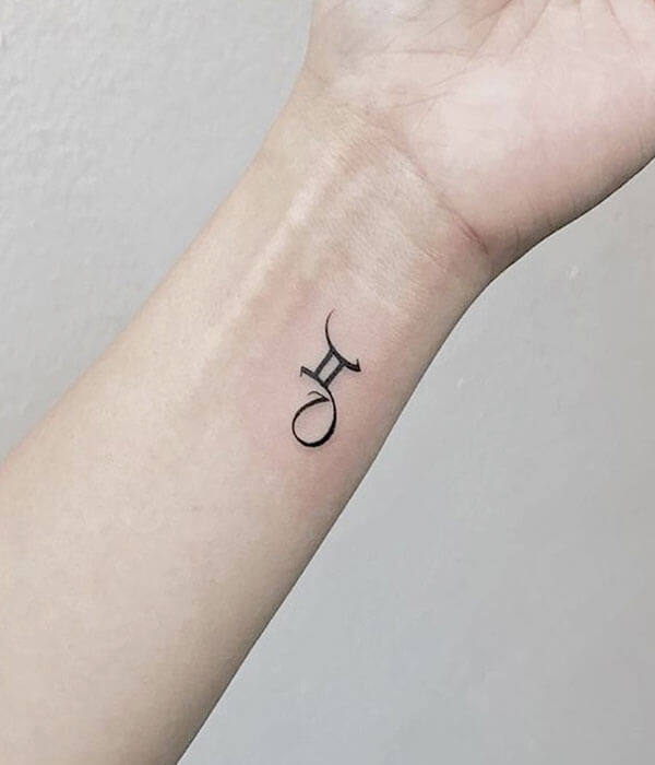 Gemini Sign Tattoo on Wrist