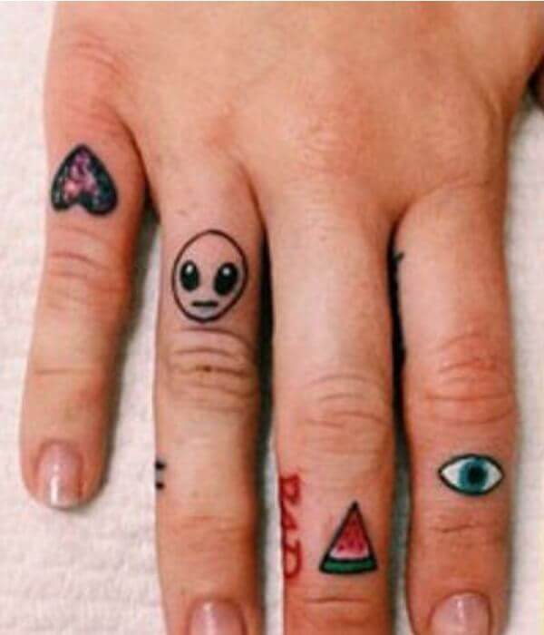 Alien Tattoo on Her Finger