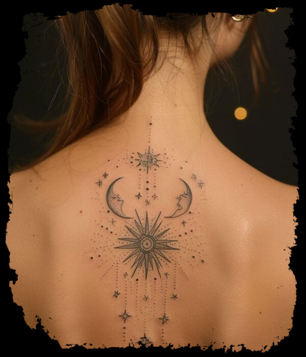 Celestial Bodies on Back - Trending Tattoo Celestial-Bodies-on-Back