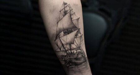 40+ Top Eye-Catching Ship Tattoo Designs and Ideas