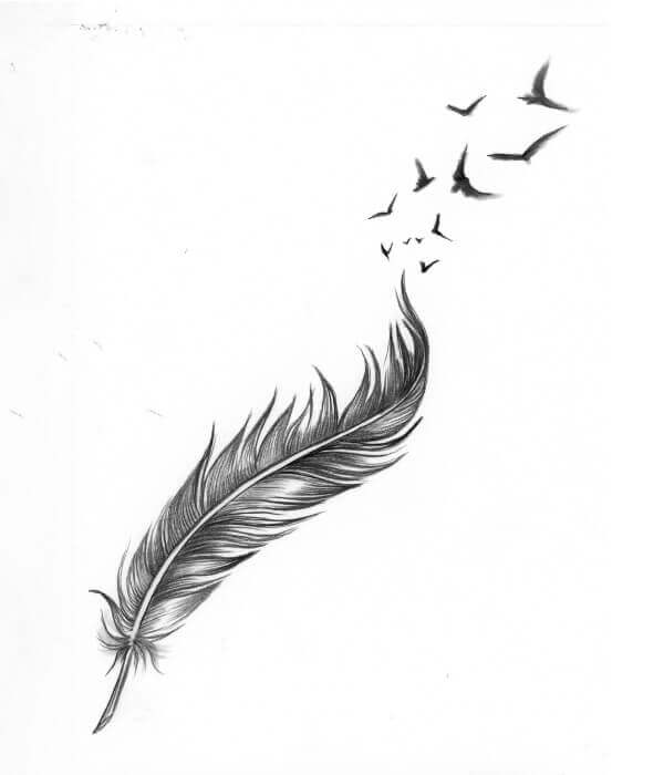 Feather and Birds Flash Tattoo – 1