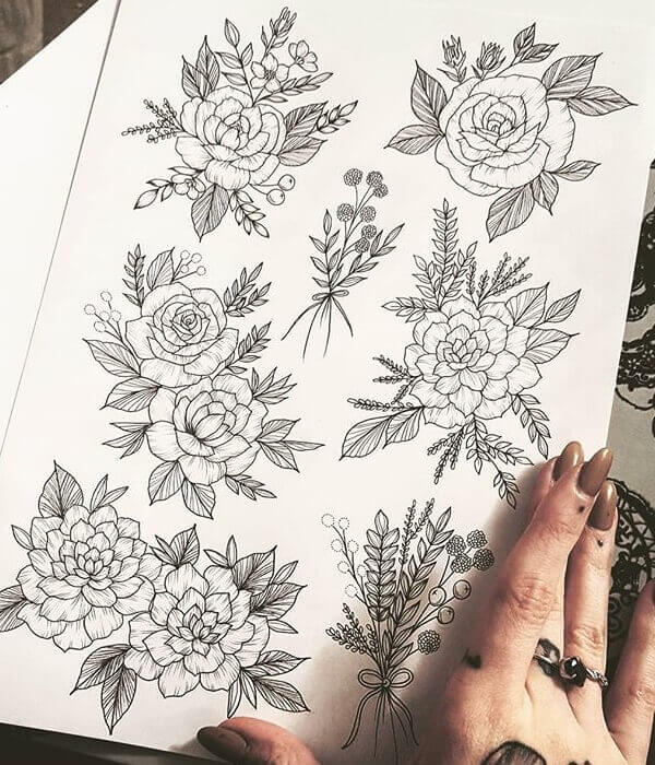 Floral Flash Tattoo