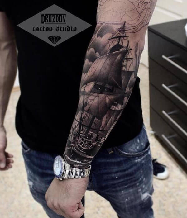 Forearm Ship Tattoo – 1