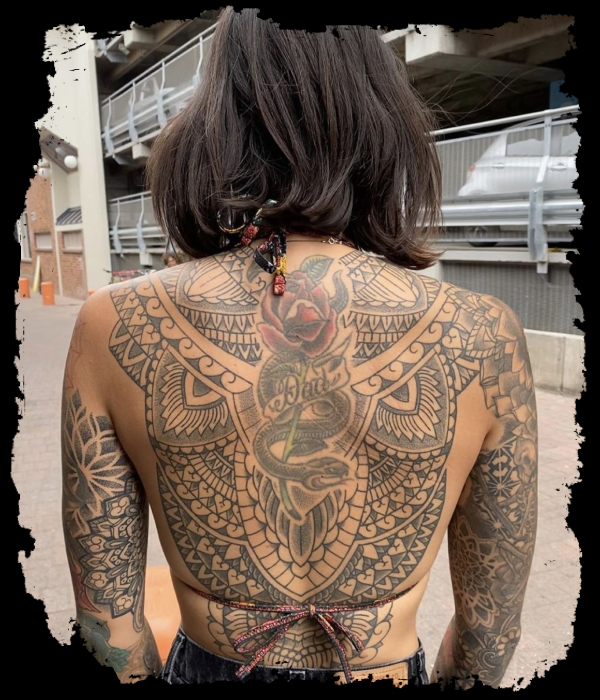 Geometric Patterns on Back - Trending Tattoo Geometric-Patterns-on-Back